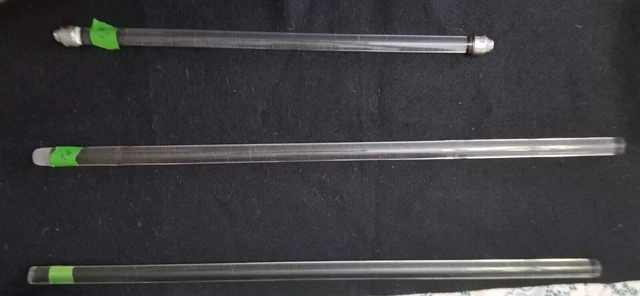3 Vintage Antique Clear Glass Towel Rods, Bar Only