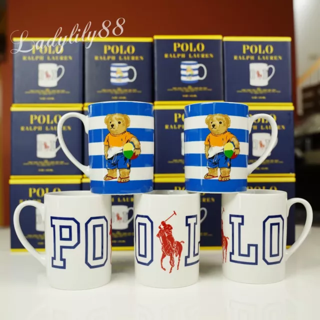 NWBOX Polo Ralph Lauren POLO LOGO BIG PONY PLAYER/BALL BEAR 14 OZ Coffee Tea Mug