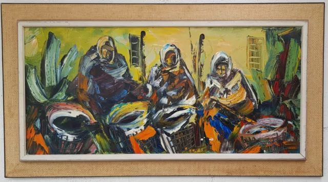 Expressionismus Ölgemälde Kunstwerk Rahmen Malerei Oil Painting Menschen Stadt