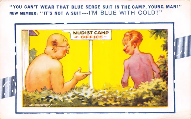 Bamforth Comic Postcard No Nudist Camp D Tempest Unused Good Very Good Picclick Uk