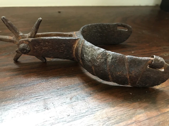 Antique Western Cowboy Spur - Single - Hand Forged- Heavy Iron