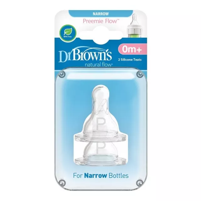 Dr Browns Options Preemie Flow 2x Silicone Teats (0 month+)