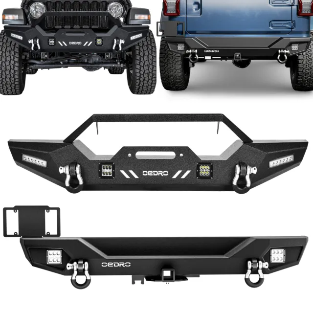 Front / Rear Bumper for 2018-2024 Jeep Wrangler JL & Unlimited w/ Led Lights