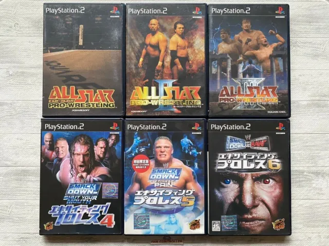 SONY PS2 All Star Pro Wrestling 1 2 3 & Exciting wrestling 4 5 6 set from Japan