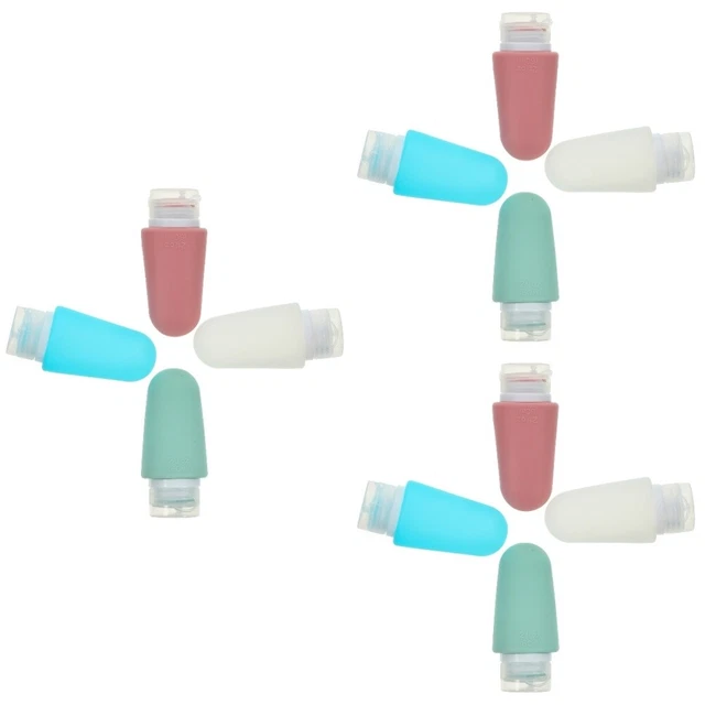 12 PIEZAS Silicona Viaje Inodoro Botella Rellenable Rellenable Depósito de Viaje Exprimible