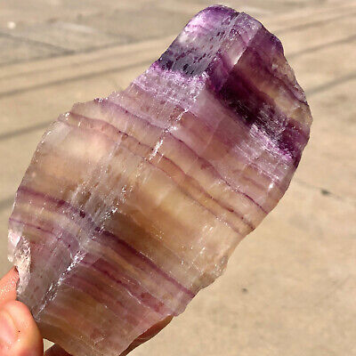 477G  Natural beautiful Rainbow Fluorite Crystal Rough stone specimens cure