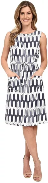 Pendleton Women's 241063 Flora Indigo Arrow Stripe Print Dress Size 14