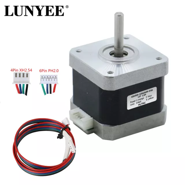 Nema17 Stepper Motor 0.28Nm 42HS34 1.5A 34mm Length 5mm Shaft CNC 3D Printer