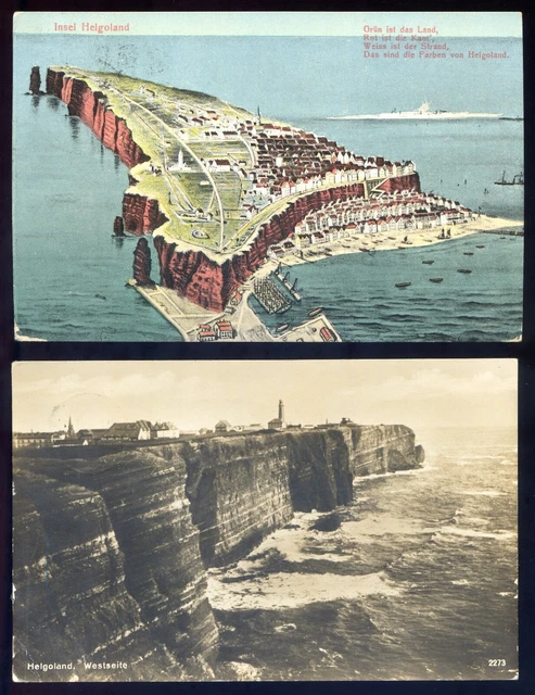 =Helgoland 2 Postkarten gelaufen=