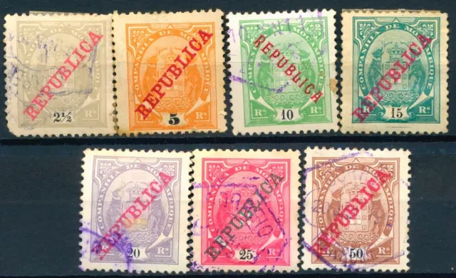 Mozambique Company 1916 surcharge republica stamps MM +  VFU