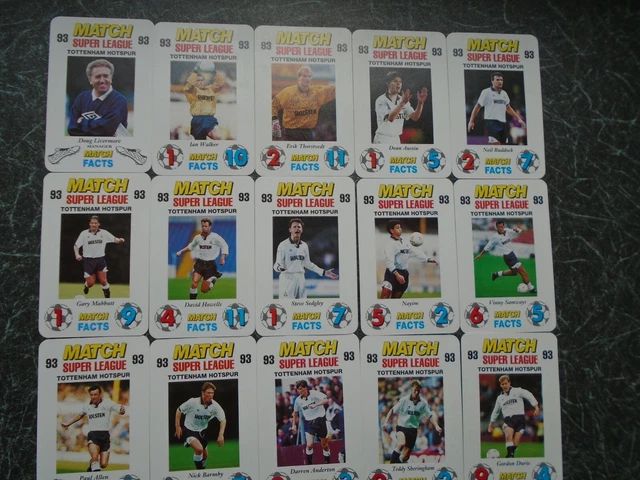 MATCH SUPER LEAGUE 1993 spurs set squadra 15 carte ruddock anderton durie