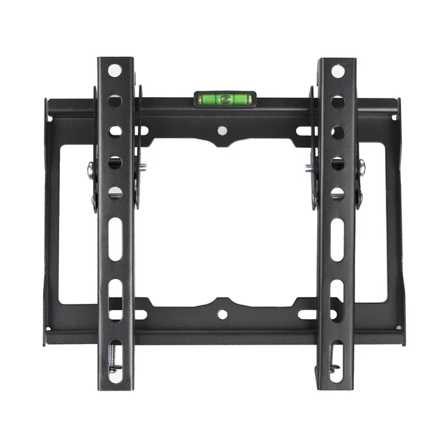 Support Mural TV 23-55 Pouces VESA 400x400 – Fixation Murale Ultra-Plat 27 Mm, Charge 50 Kg, Niveau Inclus, Pour LED LCD Plasma Incurvé