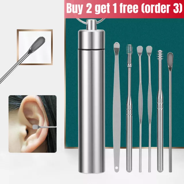 Ear Wax Remover 6 Pcs Cleaner Set Pick Wax Removal Tools Stainless Steel