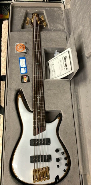 IBANEZ SR1405 GWH PREMIUM 5 String Bass In Ltd Run Glacial White