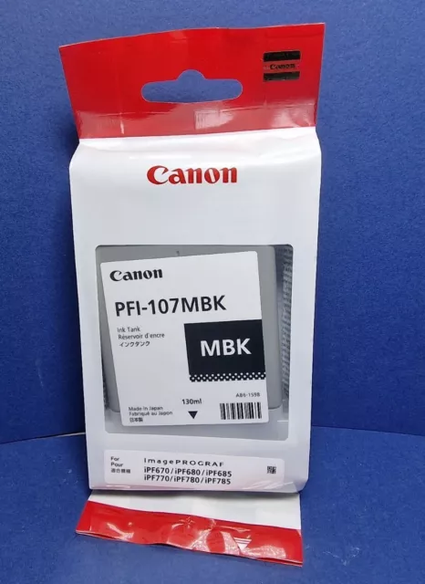 Genuine Original CANON  PFI-107MBK Matte Black Printer Ink Cartridge - NEW