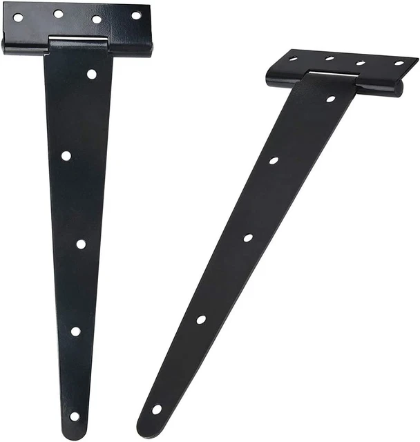 T-Strap Shed Hinge Gate Strap Heavy Duty Hinge Door Barn Gates Hinges Black Wrou