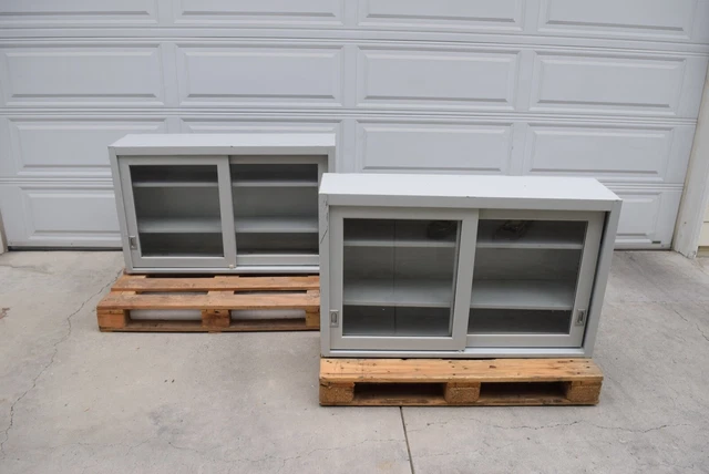 Lab Casework Overhead Wall Cabinet Sliding Glass Doors Bookcase Industrial Qty~2