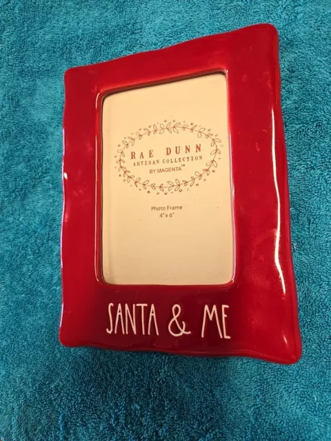 Rae Dunn Santa and Me 4x6 red photo frame