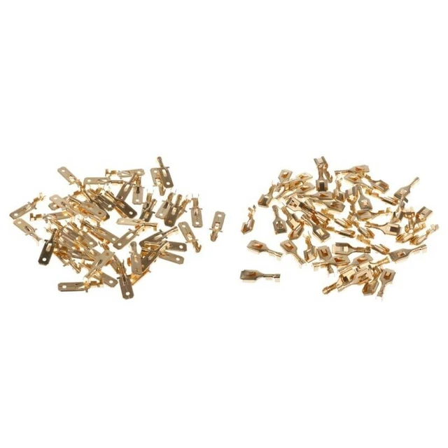Premium 6 terminali 3 mm ottone rame crimpatura fili vanga confezione da 100 pz