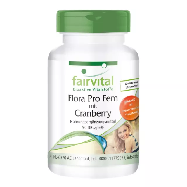 Flora Pro Fem: Probiotikum + Cranberry 90 Kapseln - Urogenitalsystem | fairvital