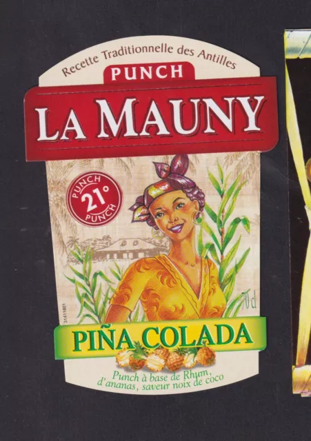 Ancienne étiquette alcool France BN147811 Rhum Femme La Mauny