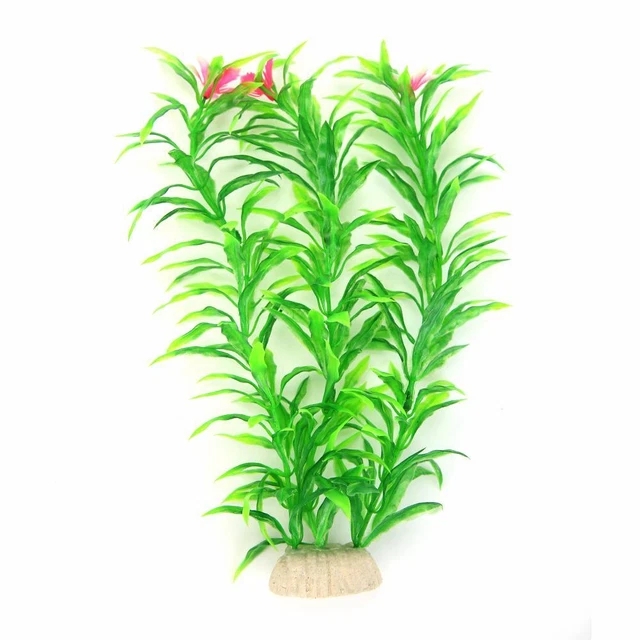Simulación plástico césped acuático falsa planta submarina decoración de acuario (verde)