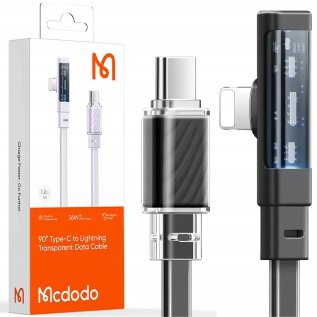Mcdodo High Speed USB-C pour iPhone 36W 1.8M câble coudé noir