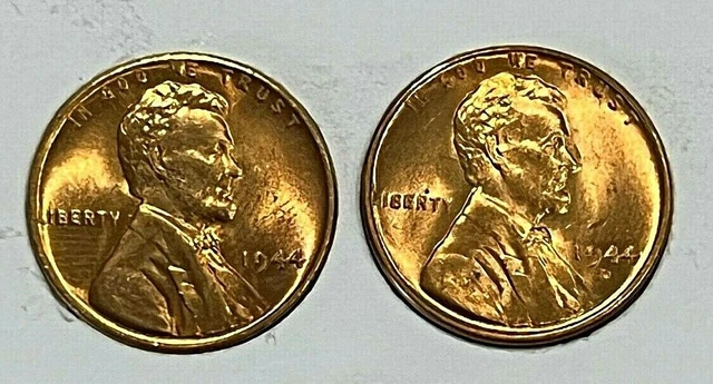 1944 P D   Beautiful GEM  RED   Uncirculated  Lincoln Wheat Cent Pennys