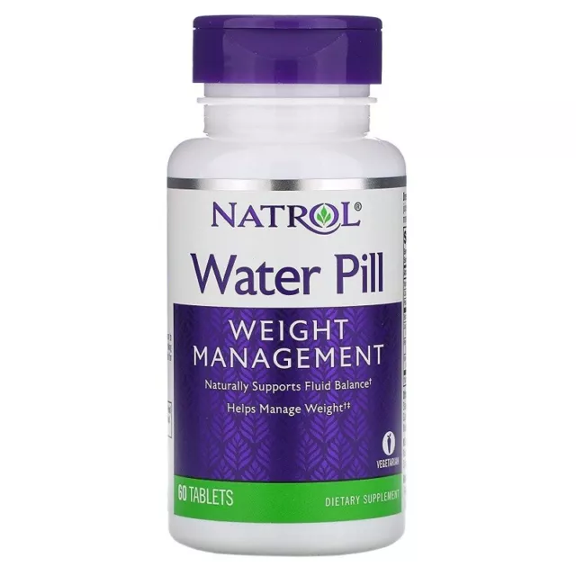 Píldora de agua Natrol 60 tabletas minerales hierbas vegetarianas perder peso músculo magro