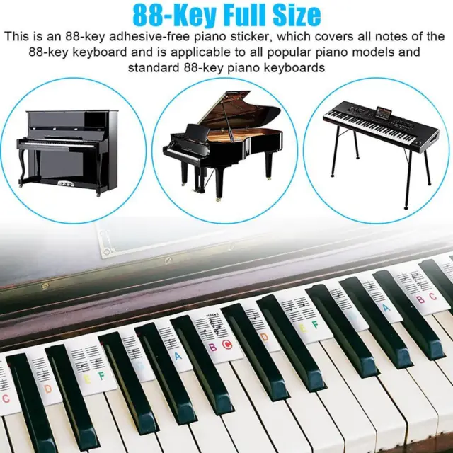 88-key 61-key piano keyboard sticker-free hand roll detachable silicone W4U5