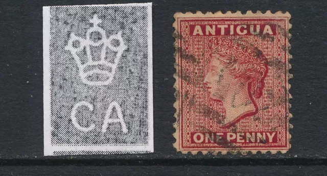 ANTIGUA, 1884 1d wmk single crown CA P12 Used, SG24, cat £20