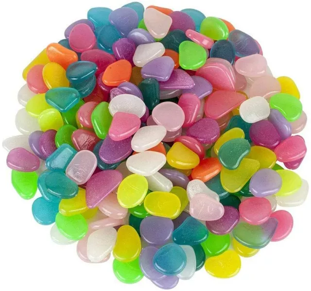 Glow In The Dark Pebbles Luminous Stones Garden Walkaway Aquarium Fish Tank