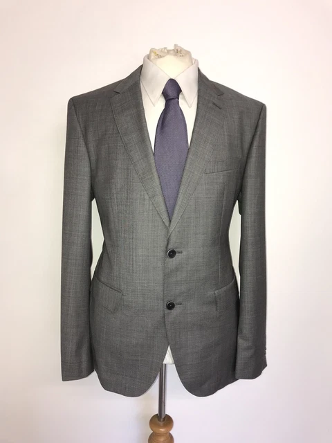 Hugo Boss - Uomo Slim Fit Grigio Lana Abito - 40 Reg - W34 L31 - Splendido
