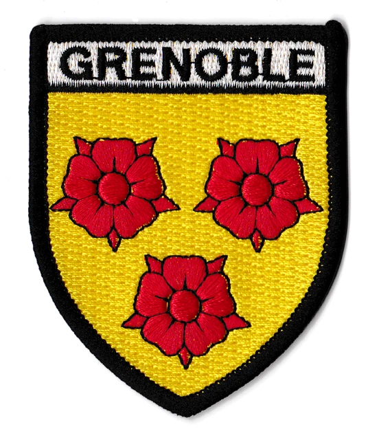 PATCHE GRENOBLE ÉCUSSON Brodé Blason Patch Thermocollant Dauphiné