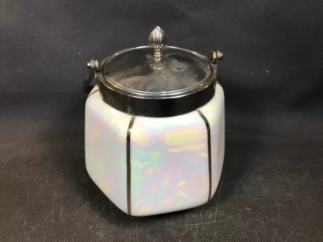 Ancien pot à bonbons en porcelaine irisé Czechoslovakia vintage années 1950