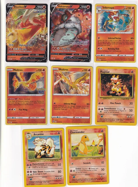 [LOT 20] Pokemon SWSH Fire V/Reverse Holo Blaziken Volcanion [EX/NM] FR247