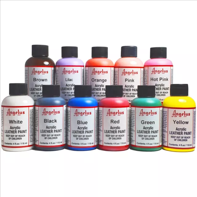 Lot de 12 couleurs de peinture acrylique Angelus pour le cuir