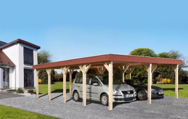 Weka Leimholz-FD Doppelcarport 615 Gr.2 576 x 784 cm