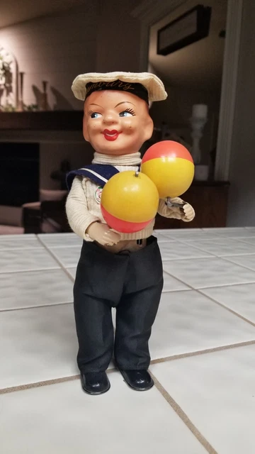 Singe Carl Max Tambour 1957 Original Allemagne Ouest Fonctionnel - Jouet Mécanique Vintage