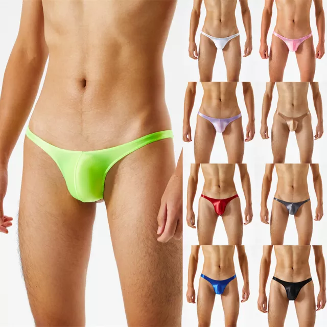 Men Sexy Pouch G-string Thongs Jockstrap Swim Low Rise Bikini Briefs Underwear A