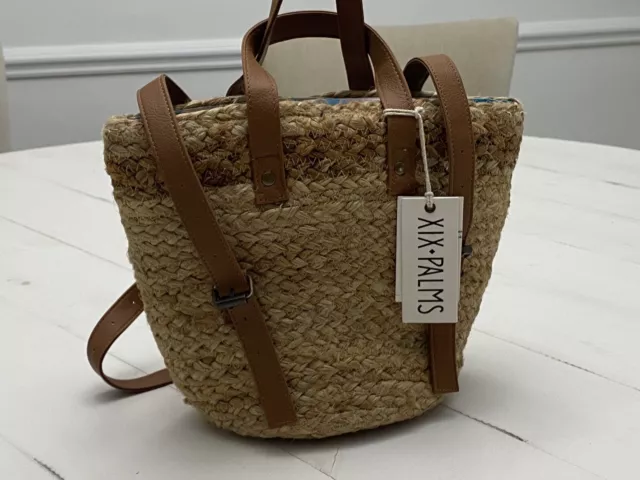 Shore Break  New With Tags Straw Picnic Cooler Purse Bag Backpack by XIX Palms