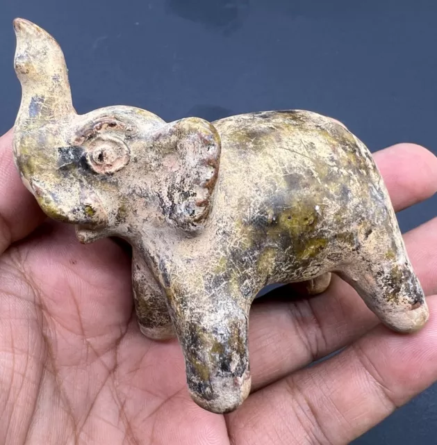Old Beautiful South East Asian Antiques Brown Glazed Elephant Animals Figure