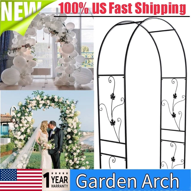 HEAVY DUTY METAL Garden Arch Trellis Arbour Outdoor Rose Climbing ...