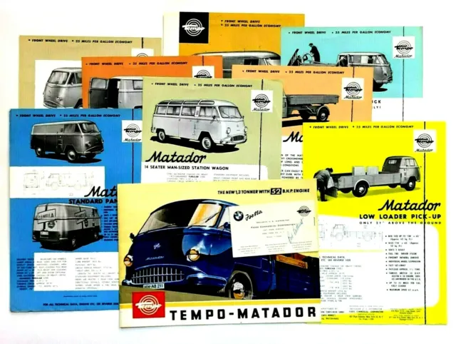 Lot 9 1956 1958 Matador Sales Brochures Truck Van Wagon Pick Up German Auto Vtg
