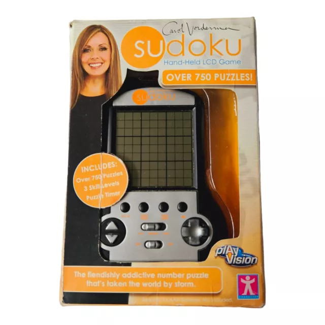 Sudoku Carol Vorderman LCD Handheld LCD Game Play Vision silber - verpackt