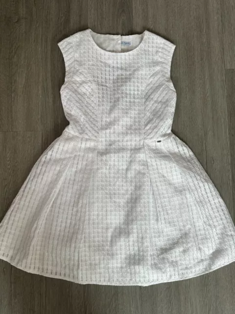 MAYORAL GIRLS White Occasion Summer Dress Age 16 162cm Layered Cut Out Back