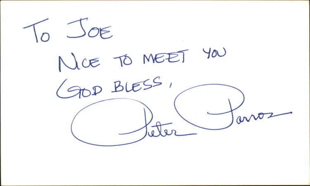 Peter Parros Actor Real Genius Signed 3" x 5" Index Card