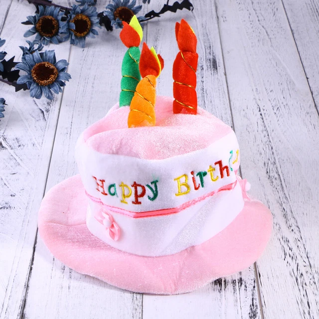 Niños FELIZ CUMPLEAÑOS Sombrero Disfraz Niños Cumpleaños Pastel Sombrero (Rosa)