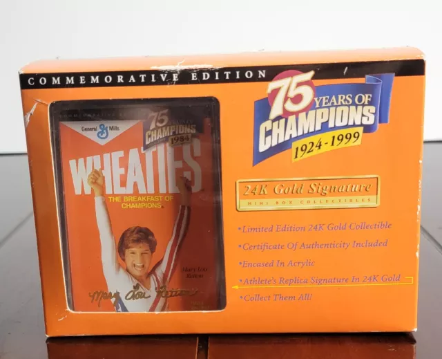 Vintage Wheaties Commemorative 1999 75 Years Of Champions Mary Lou Retton 24kt