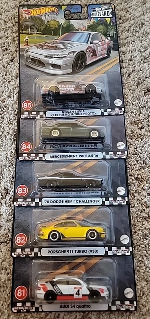 Lot De 5 Voitures Hot Wheels Premium Boulevard 2023 - Édition Q Case GJT68-986Q, Modèles 1:64 En Métal